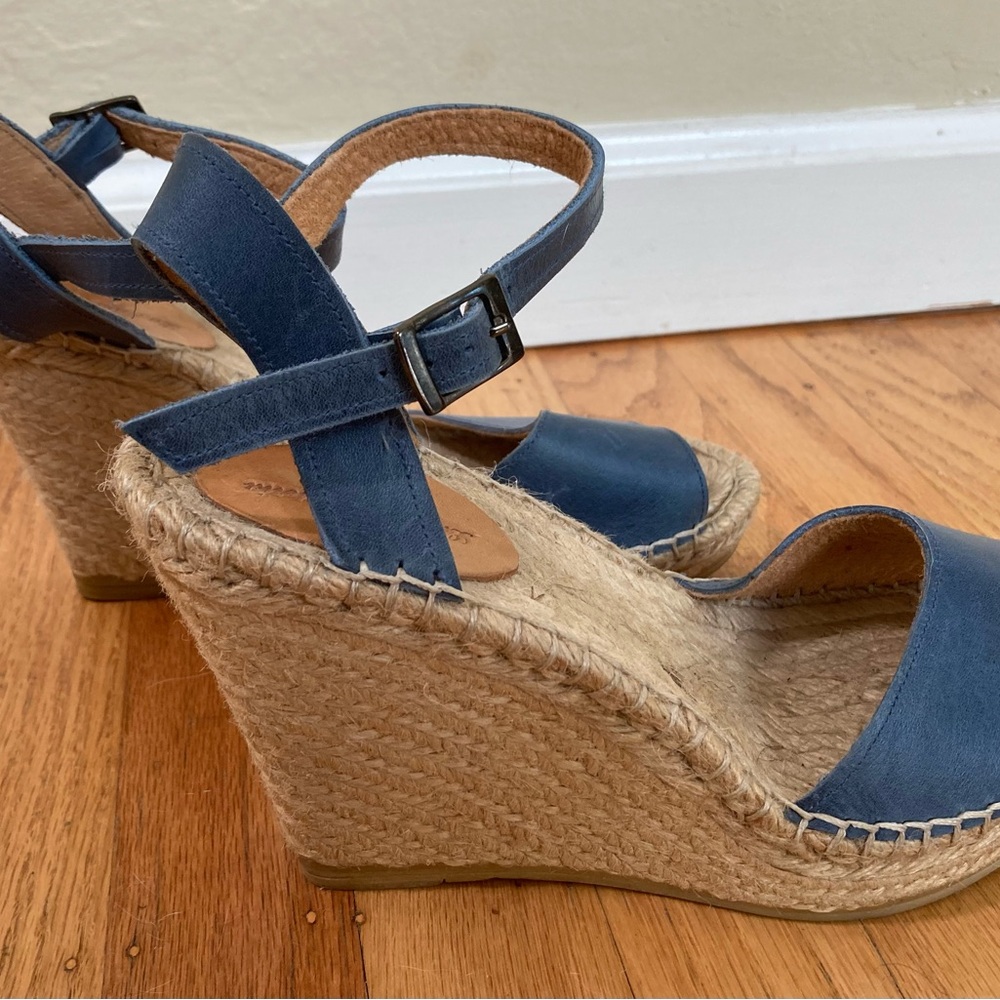 Navy Wedge Sandals